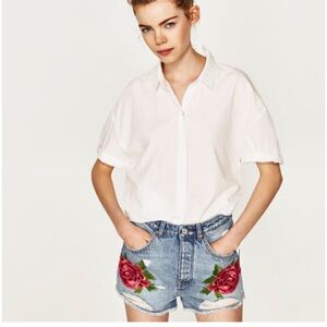 Zara embroidered shorts